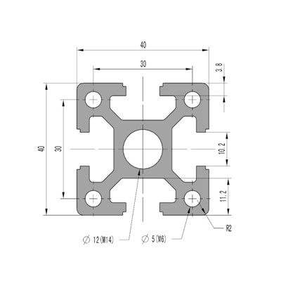 OEM 알류미늄 압출은 선형 레일을 위한 40x40 T 슬롯을 돋보이게 합니다 1