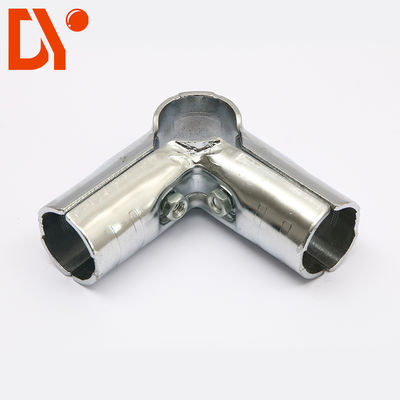 Thickness 2.3mm HJ-2 Chrome-plated Metal Pipe Connector for OD 28mm Lean Pipe Warehouse Modular System